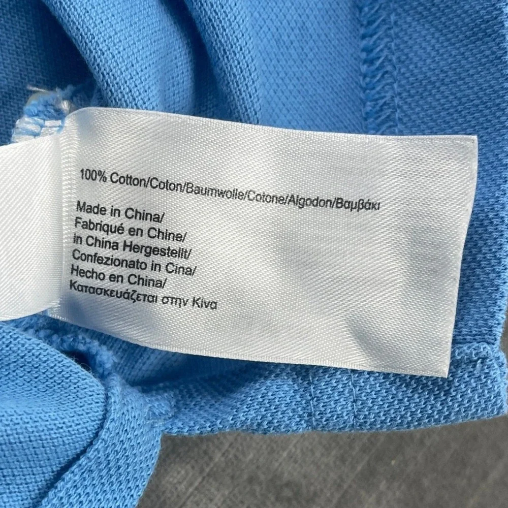 Brooks Brothers Men Small Blue Polo Shirt Performance Original Fit Pink Logo